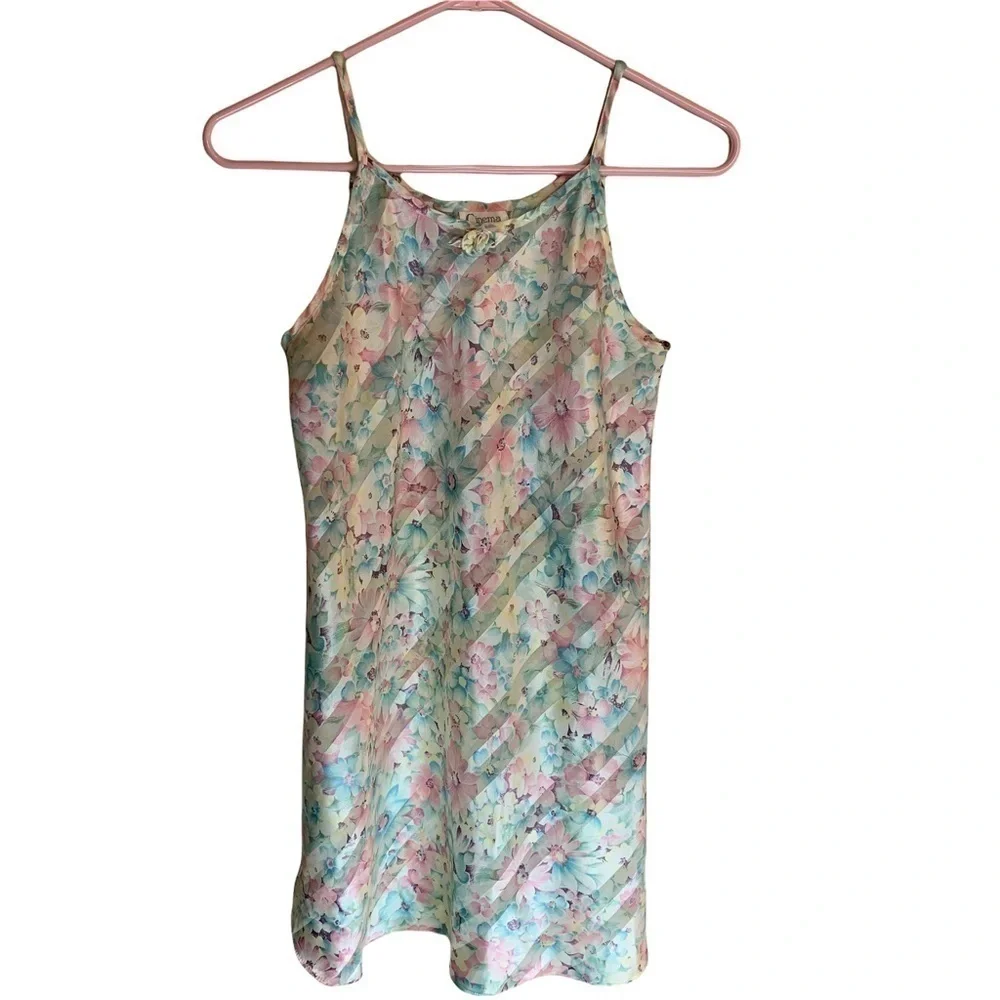Vintage Robe & Nightgown Peignoir Set Floral Small Cinema Etoile